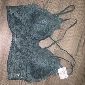 green lace bralette